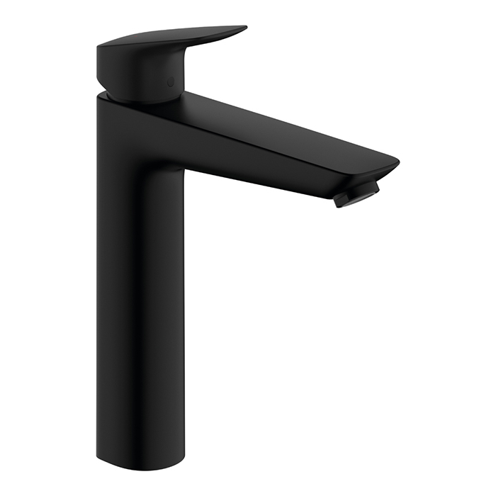 Hansgrohe Logis Смеситель для раковины, высокий, 1 отв., с донным клапаном, цвет: черный матовый