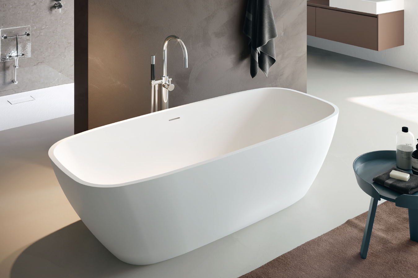 Gruppo Treesse Brio Ванна отдельностоящая 170х72х56 см из искусственного камня, цвет: белый