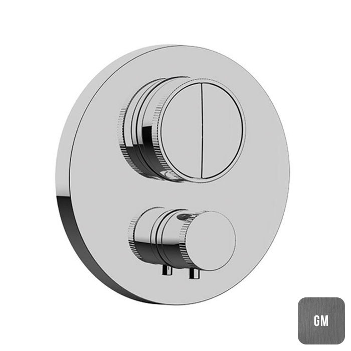 Almar Push Round Core Смеситель для душа, встраиваемый, термостатический, цвет: Gun Metal Brushed PVD