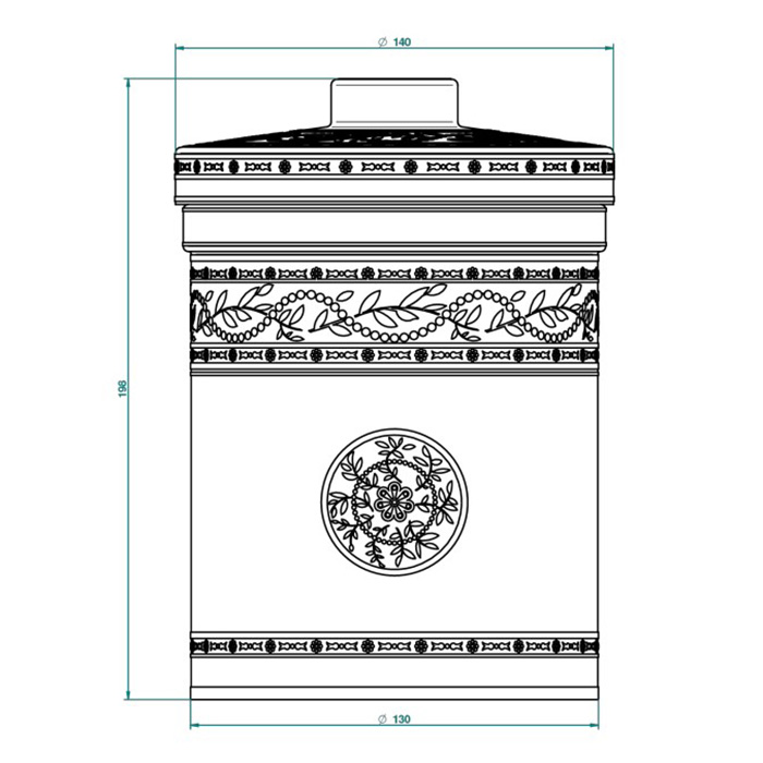 THG MARQUISE BLANC DECOR PLATINE Банка керамическая с крышкой, настольная, декор платина, цвет: белый