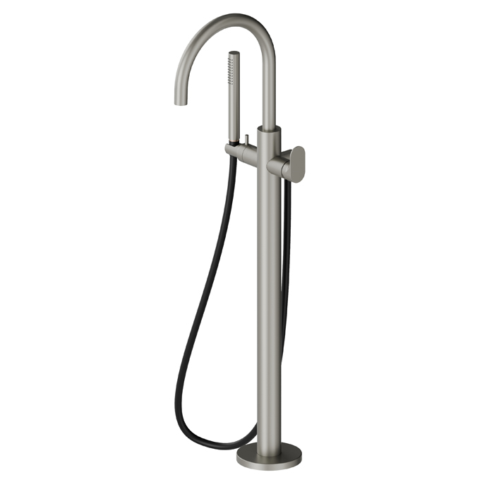 Newform Linfa II Смеситель для ванны, напольный, с ручным душем, внешняя часть, цвет: titanium satin