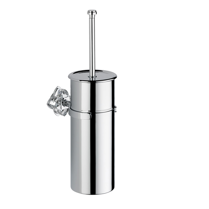 THG Pétale de cristal clair Ёршик для туалета, подвесной, цвет: хром/прозрачный хрусталь