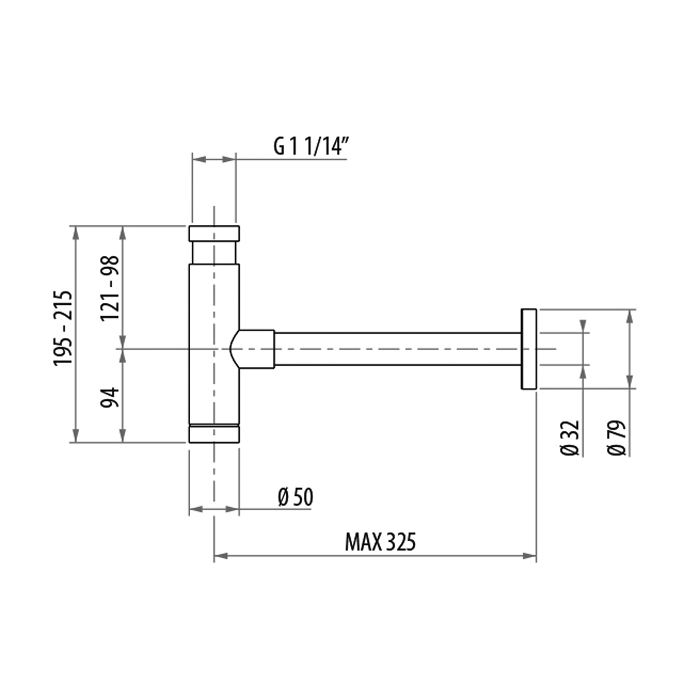 Gattoni Accessori Сифон под донный клапан 1/1,4" - цилиндрический, для раковины, цвет: золото
