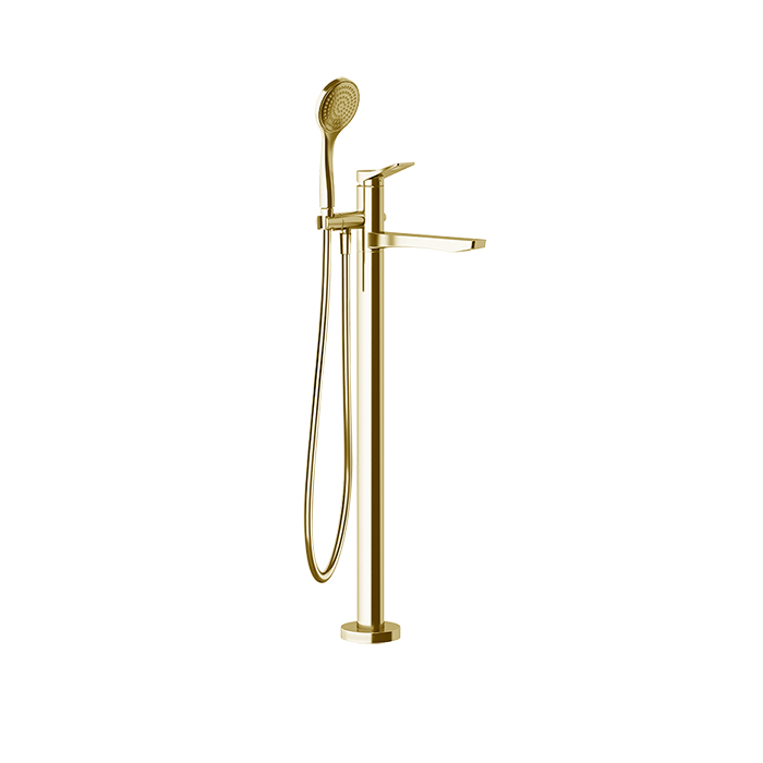 Gessi Rilievo Смесителя для ванны, напольнный, с душевой лейкой, цвет: Gold Brushed CCP