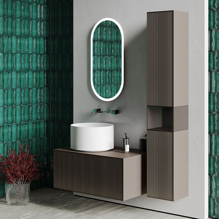 Salini Armonia Зеркало для ванны 45х158.5х2.5см., фоновая и фронтальная подсветка 3в1, сенсорный выключатель, крепления, без подогрева