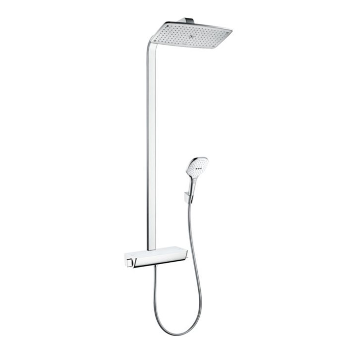 Hansgrohe Raindance Select 360 Showerpipe Душевая система, с верхним душем 36х19см, термостатический смеситель , с ручным душем, цвет: хром/белый