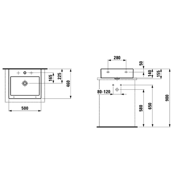 Laufen Living City Раковина 50х46х14 см, 1 отв., цвет: белый