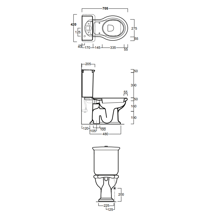 SIMAS Lante Унитаз моноблок 70.5х36.5см, с вертикальным сливом с бачком с кнопкой смыва, фурнитура хром, цвет: белый