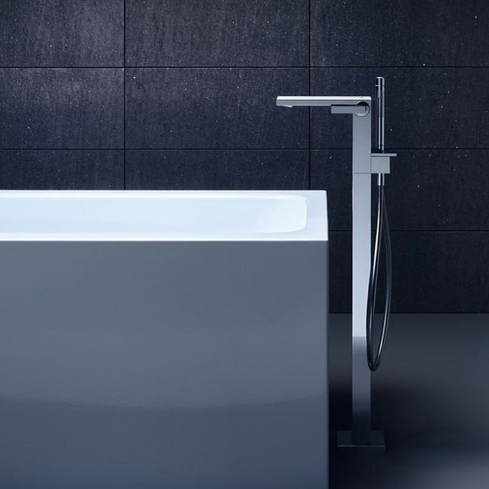 Axor MyEdition Смеситель для ванны, напольный, на 1 отв., излив 245мм., внешняя часть, цвет: хром/зеркальное стекло