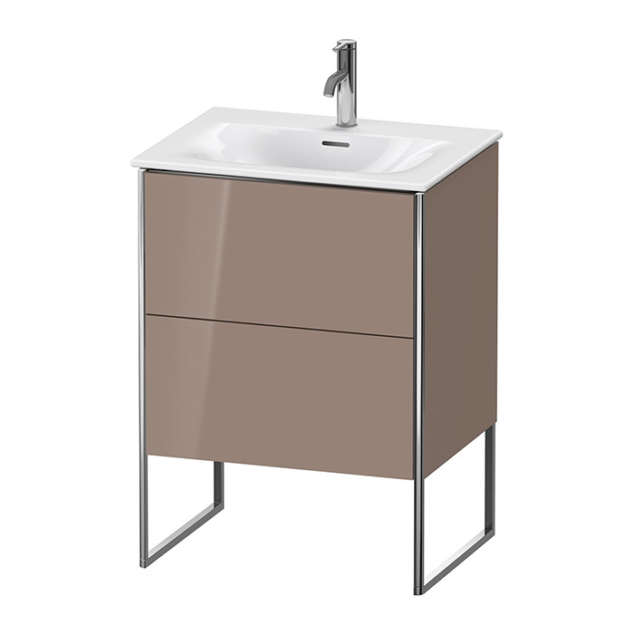 Duravit XSquare Тумба с раковиной 61х59.2x47.8см., напольная, 2 яшика, встроенные ножки с регулировкой по высоте, цвет: Cappuccino HG