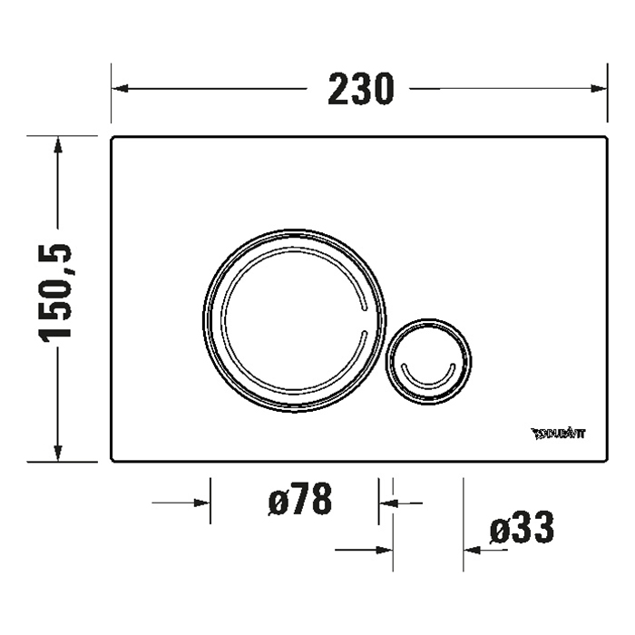 Duravit DuraSystem Beta 120 Клавиша смыва для унитаза, пластик, хром матовый 