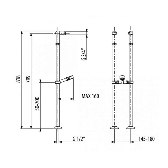 Gattoni Accessori Комплект (2 шт) "ножек" для напольной установки смесителя, цвет: бронза