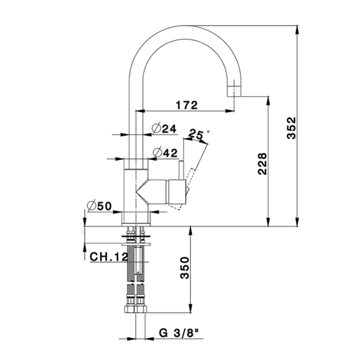 Cisal Less New Смеситель для раковины, на 1 отв., цвет: хром
