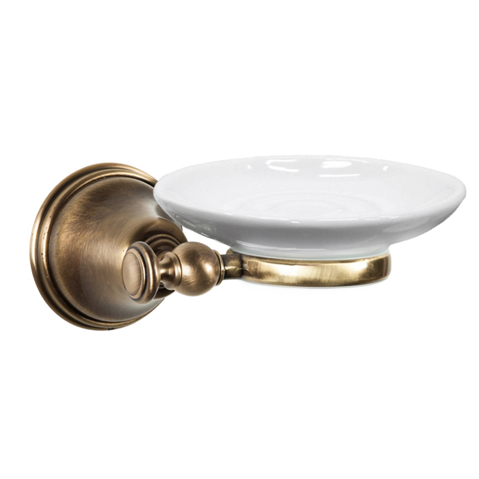 TW Harmony 106, подвесная мыльница, керамическая белая, цвет: бронза