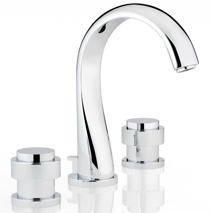  THG Diplomate Smooth Rings Смеситель для раковины на 3 отверстия, с донным клапаном, цвет: хром