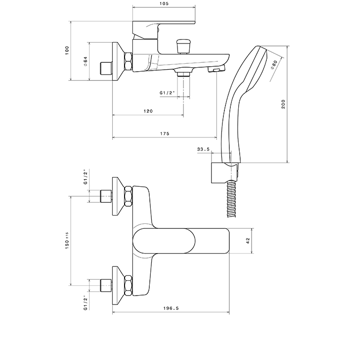 Newform Extro Смеситель для ванны, с изливом и ручным душем, с авто переключателем, цвет: хром