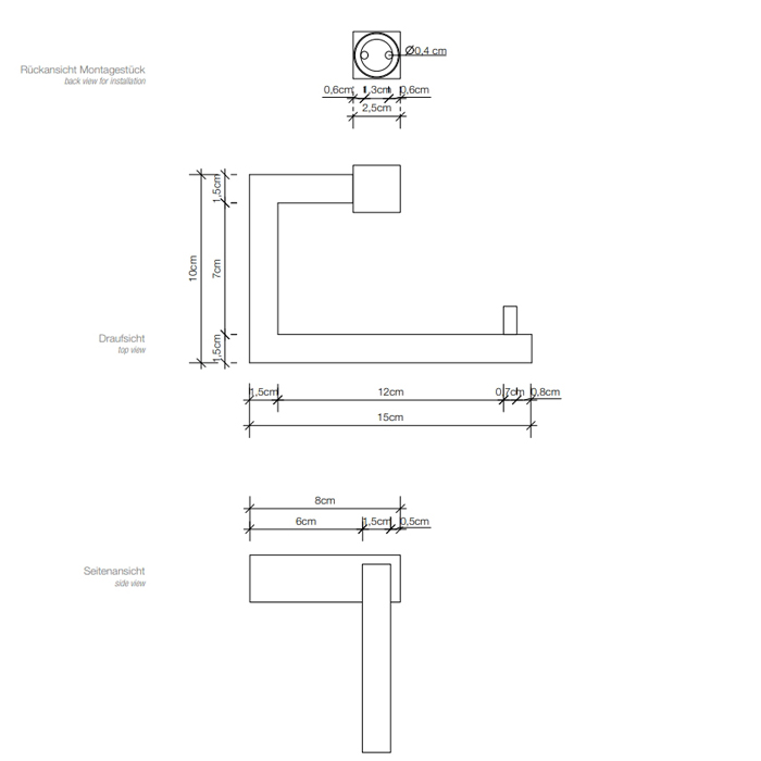 Decor Walther Corner TPH3 Держатель туалетной бумаги, подвесной, цвет: хром