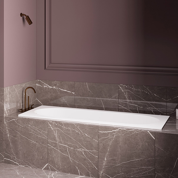 Salini Lofo Ванна 168.8х74.2х59см., встраиваемая, Solid Surface, без слив-перелива, с ножками, цвет: белый матовый