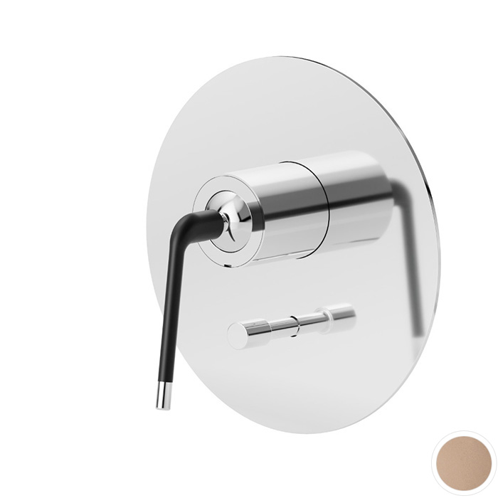 Newform O'Rama Смеситель для душа, встраиваемый, авто переключатель на 2 потока, внешняя часть, цвет: copper satin