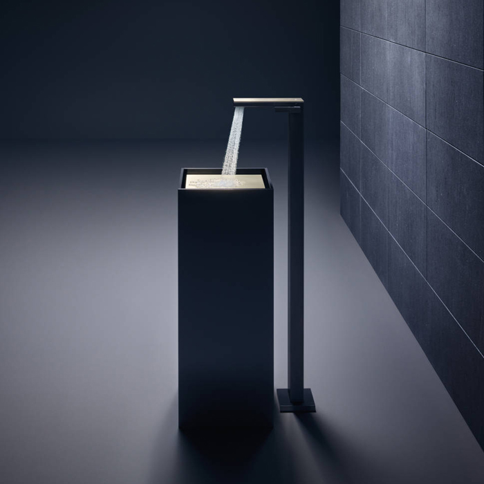 Axor MyEdition Смеситель для раковины, напольный, на 1 отв., излив 245мм, с донным клапаном, внешняя часть, цвет: хром/зеркальное стекло