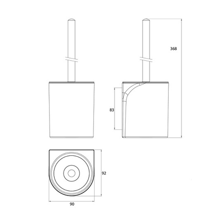 Emco Flow Ерш подвесной, держатель/ручка цвет черный
