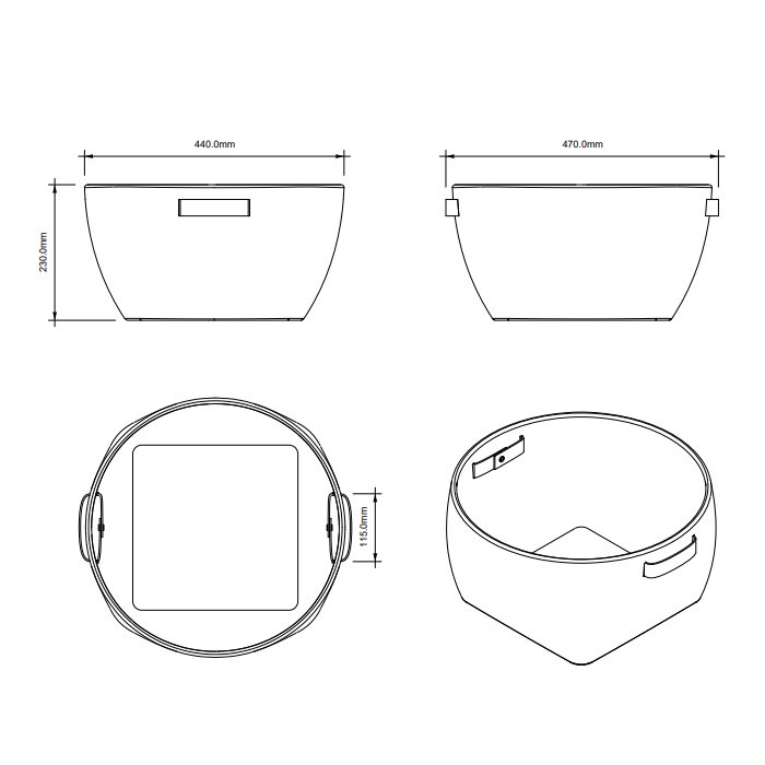 Decor Walther Basket KORB Коробка универсальная 47x44х23см., настольная, цвет: ротанг светлый