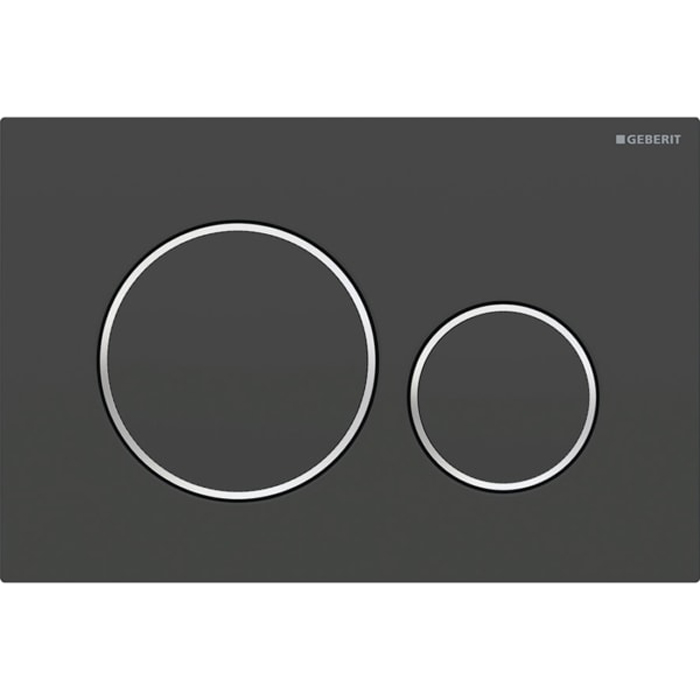 Geberit Sigma20 Клавиша для двойного смыва, круглая, цвет: черный матовый/хром