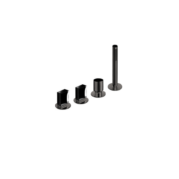 Fantini Venezia In Смеситель для ванны, набортный, 4 отв., без излива, цвет: Matt Gun Metal PVD