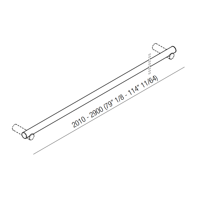 Agape Dot line Поручень, длина от 2010 до 3000мм, подвесной, цвет: натуральный дуб