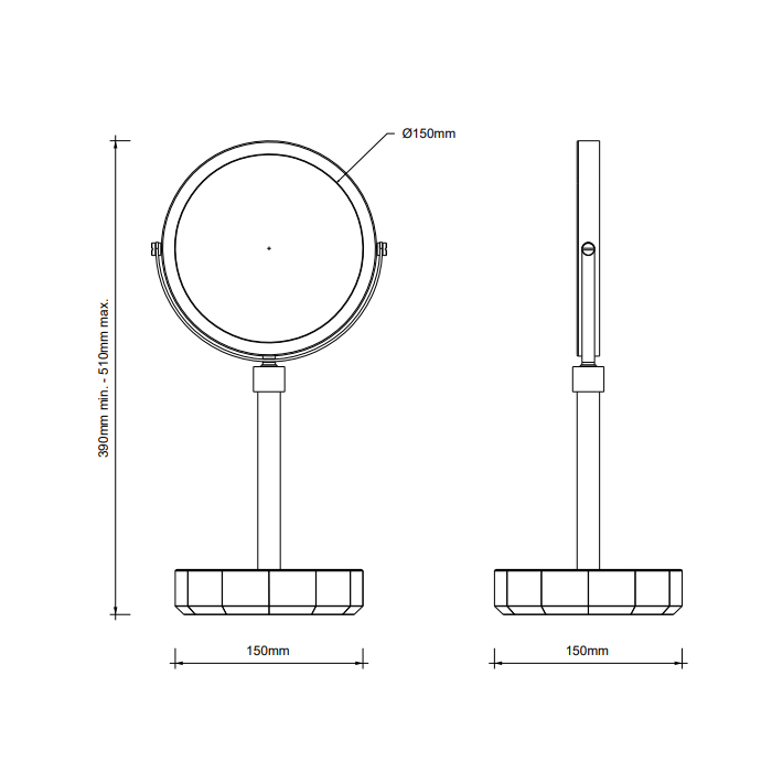 Decor Walther KR KSA Kristall Зеркало косметическое, настольное, цвет: Capri синий/золото