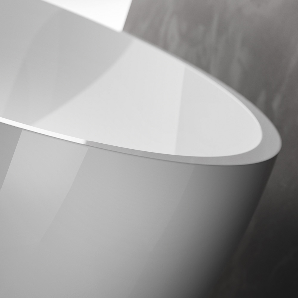 Gruppo Treesse Carezza Ванна отдельностоящая овальная 180х85х52 см из искусственного камня, цвет: белый