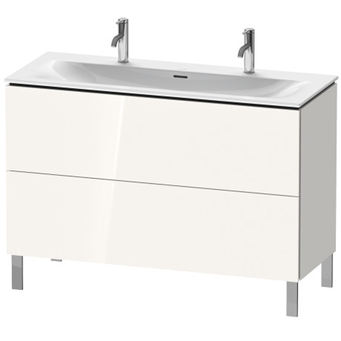 Duravit L-Cube База напольная 122x48.1x70.4см с раковиной, 2 ящика, цвет: глянцевый белый