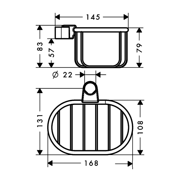 Axor Montreux Мыльница-короб​, подвесная, цвет: полированное золото