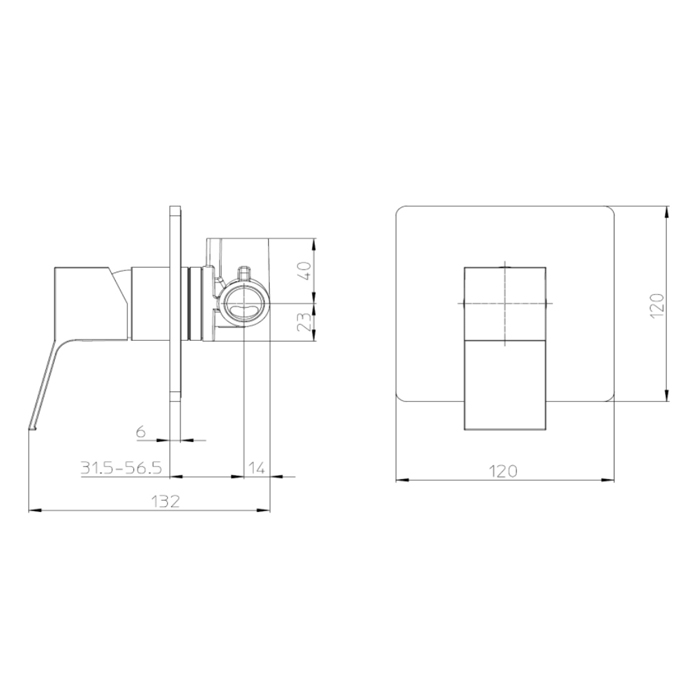 Bossini Aki Line Наружная монорычажного смесителя AKI на 1 ВЫХОД. цвет: хром