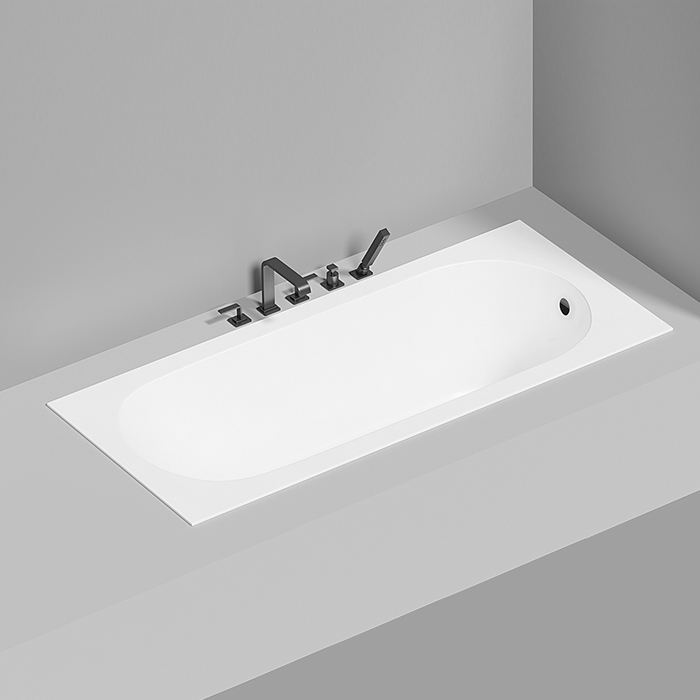 LOFO by Salini Ванна встраиваемая 180х80см, овальная чаша, материал: Solid Surface, цвет: белый матовый