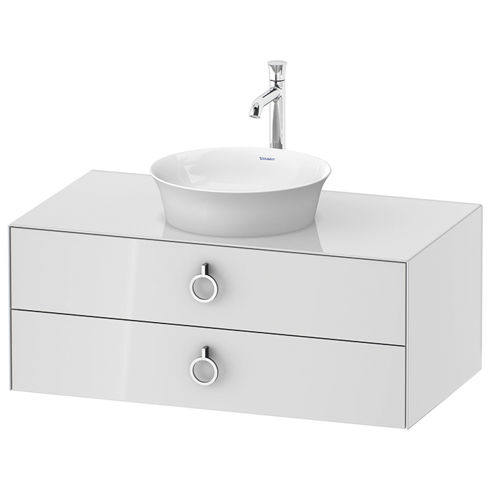 Duravit White Tulip Тумбочка подвесная 100x55х40.8см., раковина, 2 ящика с ручкой, цвет: белый высокоглянцевый