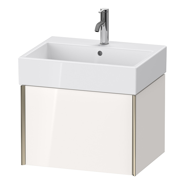 Duravit XViu Тумба подвесная 58.4x45.4x39.7см, с раковиной, 1 ящик, цвет: белый глянцевый/champagne matt