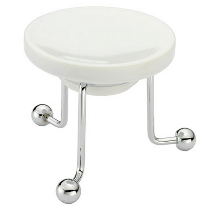 HUBER Croisette Мыльница настольная, цвет: хром/керамика