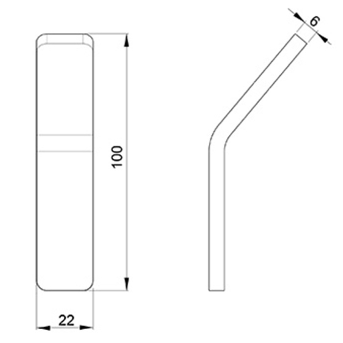 Almar Аксессуары Крючок 2.2xh10см.м, цвет: нержавеющая сталь брашированная AISI 316