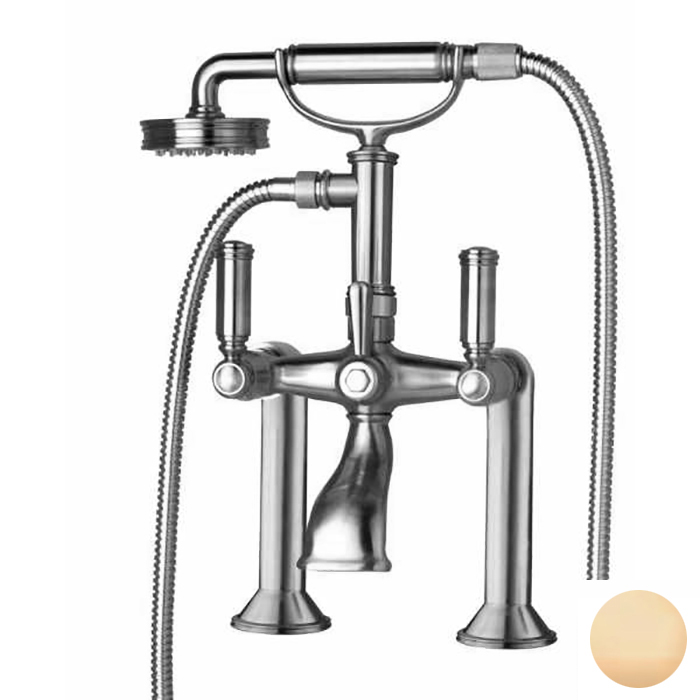 Bossini Liberty Смеситель на борт ванной, на 2 отв., с ручным душем, цвет: античная бронза