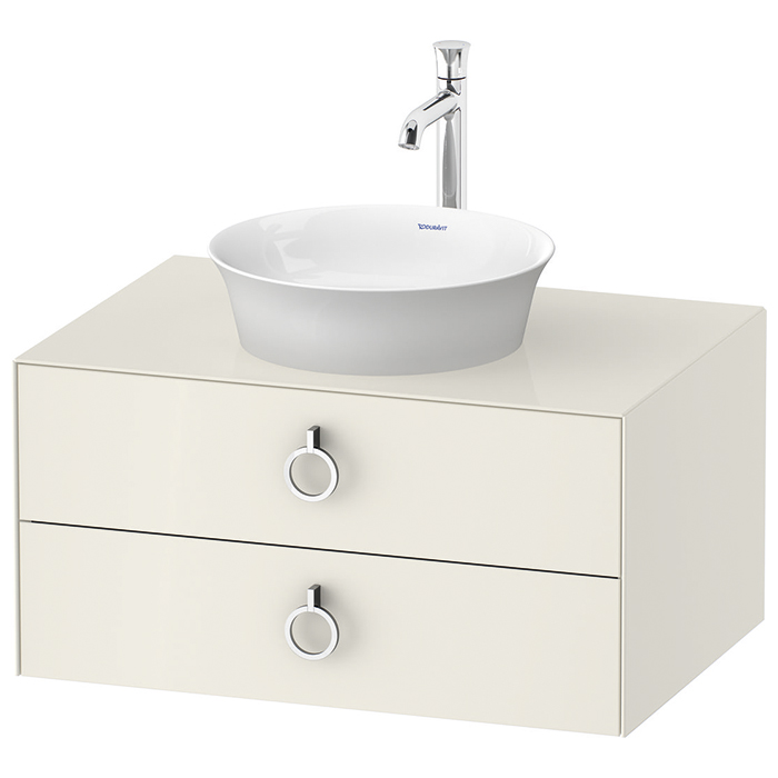 Duravit White Tulip Тумбочка подвесная 80x55х40.8см., раковина, 2 ящика с ручкой, цвет: Nordic White HighGloss