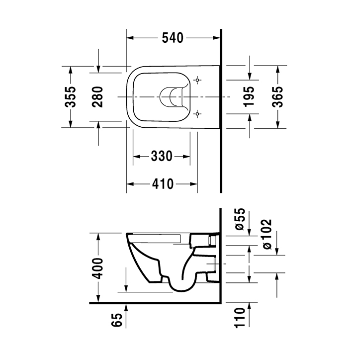 Duravit Happy D.2 Plus Унитаз подвесной rimless 36.5x54см, , вкл. крепление Durafix, с покрытием WG, цвет: антрацит матовый