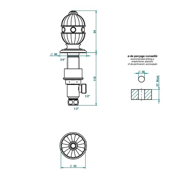 THG Amboise Jaspe rougе Вентиль смесителя для раковины, вставки красная яшма, цвет: полированное золото