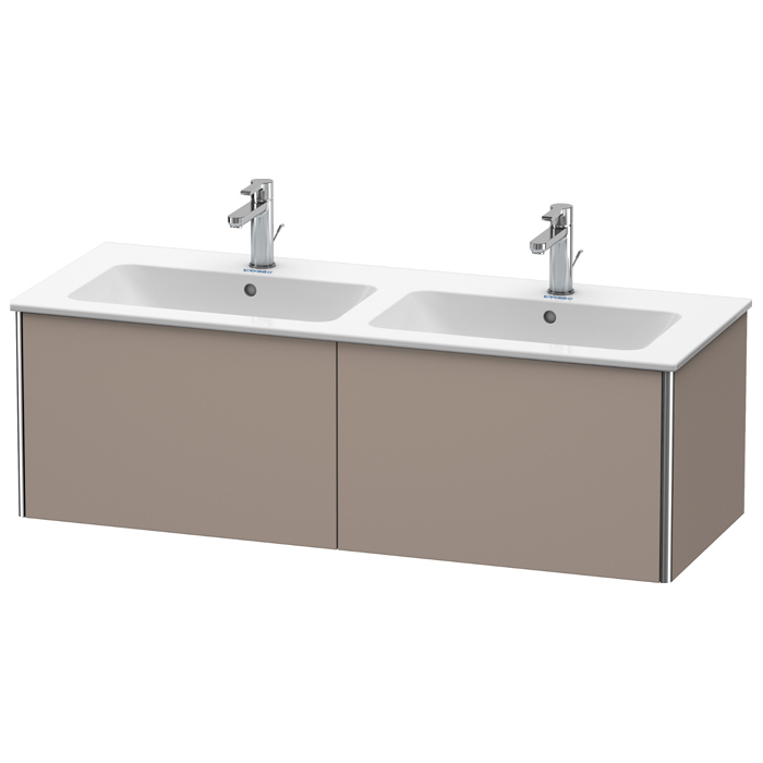 Duravit XSquare Тумба подвесная, 128х47.8х40см, с раковиной, с 2 выдв ящик, цвет: базальт матовый 