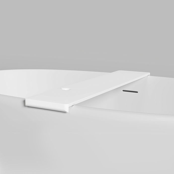 Salini Gabbiano Basic Полка для ванны 900х200х72 мм. установка на отдельностоящие ванны шириной до 870 мм, S-Stone, цвет: матовый белый