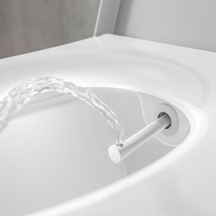 TECEone Унитаз-биде 54х35см, подвесной, безободковый, смыв Tornado, сиденье, цвет: белый