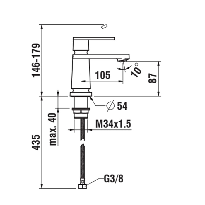 Laufen The New Classic Смеситель для раковины, на 1 отв., излив: 10.5см, цвет: хром