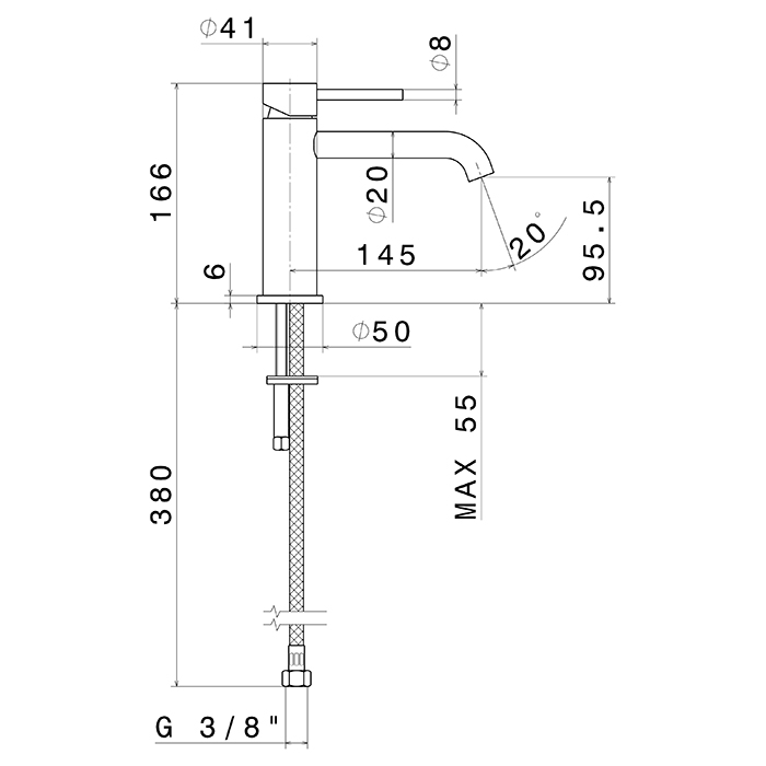 Newform X-Steel 316 Смеситель для раковины, 1 отв., цвет: PVD brushed copper bronze