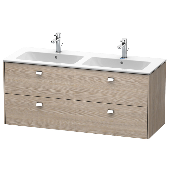 Duravit  Brioso Тумба подвесная 129x47.9х55.3см, с раковиной, с 4 выдвижными ящиками, цвет: сосна серебристая