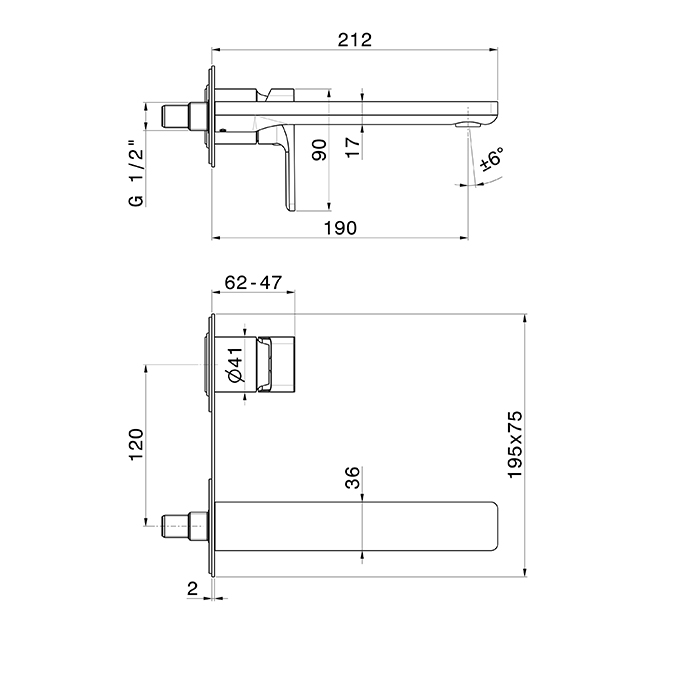 Newform B-Easy Смеситель для раковины, встраиваемый, внешняя часть, цвет: черный матовый